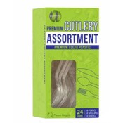 Wholesale - 24ct WORTHY ASST PLASTIC CUTLERY C/P 24, UPC: 849547001398